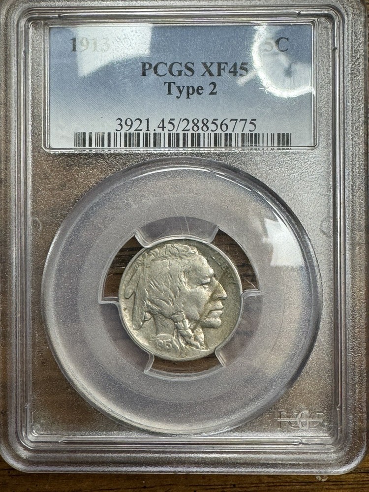 1913 Type 2 Buffalo Nickel PCGS XF45