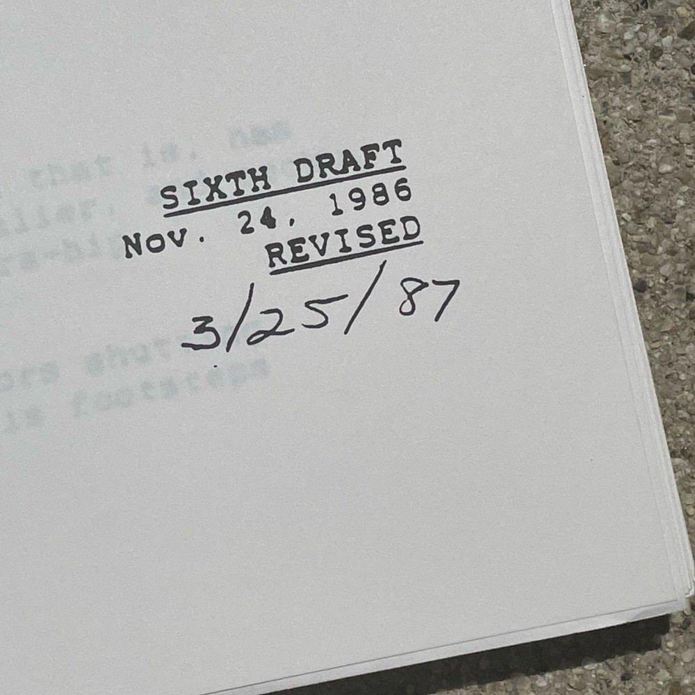 1987 Bill & Ted’s Excellent Adventure Movie Final Shooting Script & Continuity