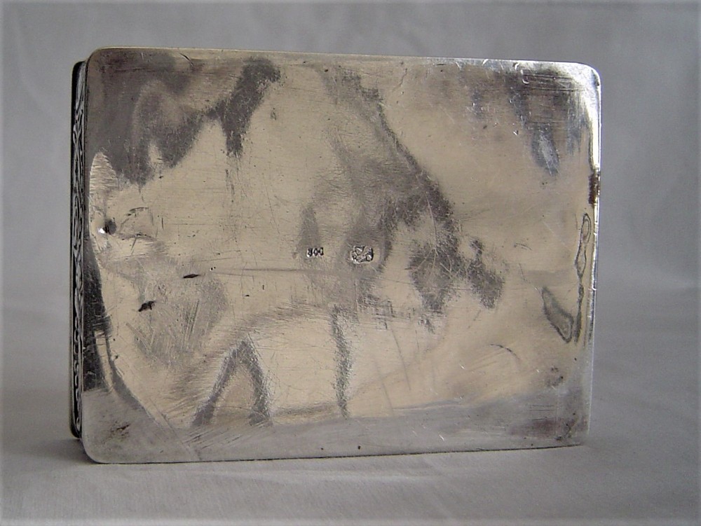 Beautiful Classically decorated German Silver Card holder Box 800 silver