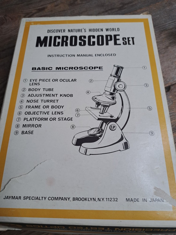 VINTAGE Creative Science 300 POWER MICROSCOPE LAB w/ Slides Original Box