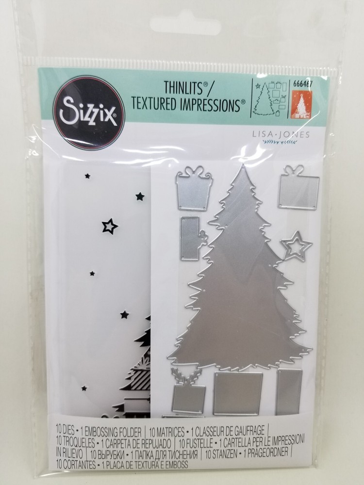 SI1 Sizzix Thinlits Textured Impressions Sparkle Tree Lisa Jones New Christmas