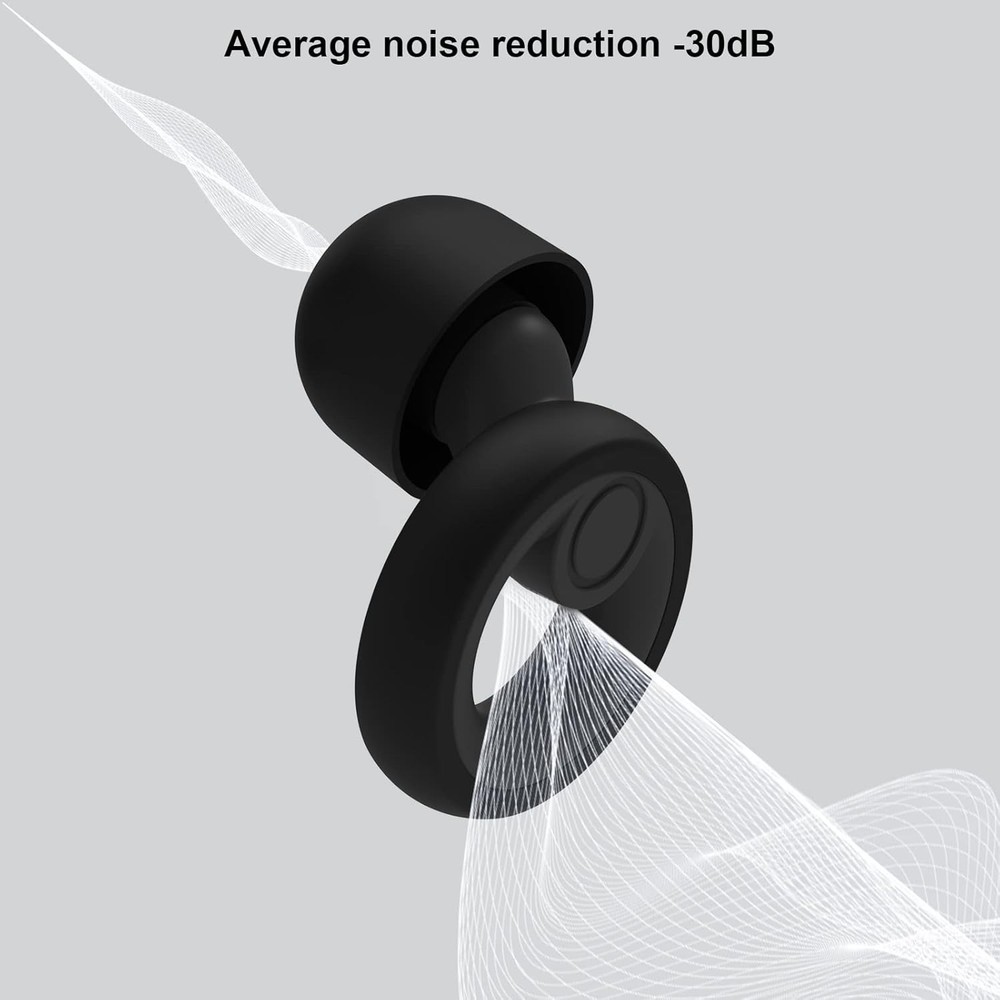 Stylish, Reusable Noise Cancelling Ear Plugs with Compact Case - 30dB Reduction