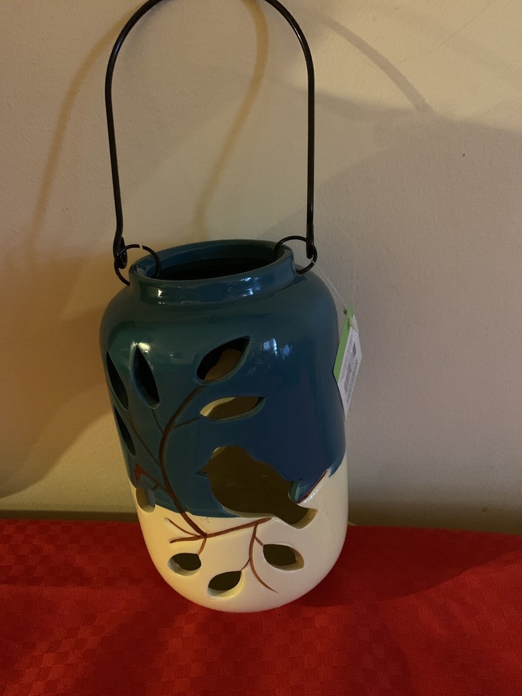 NEW WITH TAGS ~ Living Solutions Ceramic Bird Tea Light Holder Nice!!