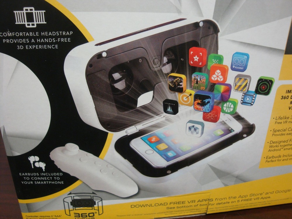 Sharper Image...Smart Phone 360deg Virtual Reality w/earbuds and controller
