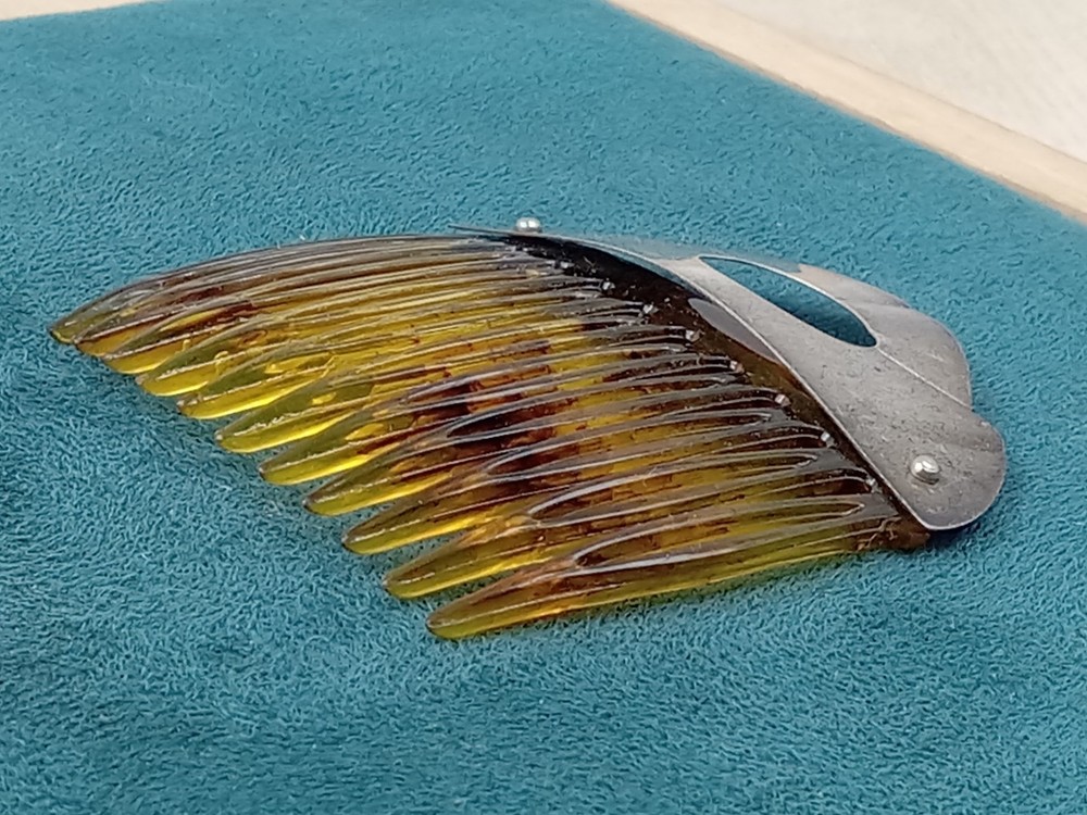 Interesting old Art Deco Sterling Silver Comb good condition