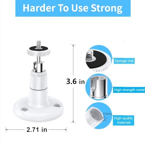 2 Pack Adjustable Security Wall Mount for Ring Camera&Stick Up Cam White