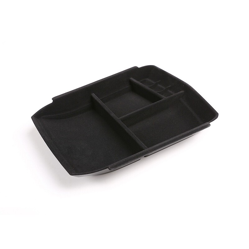 For Cadi*llac XT5 Black ABS Central Control Bottom Storage Box Suede $