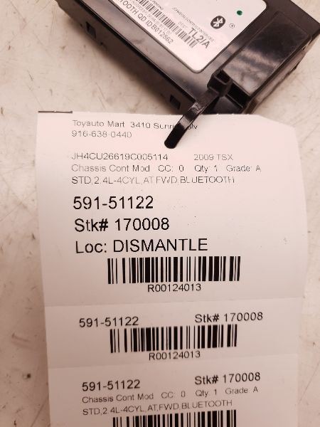 2009 ACURA TSX BLUETOOTH COMMUNICATION CONTROL MODULE ECM ASSEMBLY