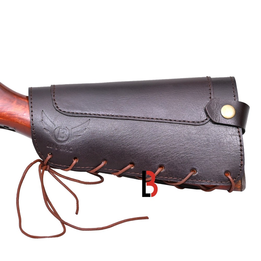 Cowhide Leather Hunting Buttstock with Suede Padding