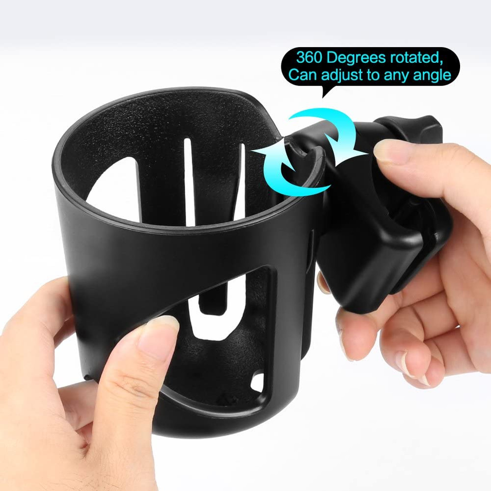 Universal Cup Holder, Stroller Cup Holder, 360° Rotatable Large Caliber Designed