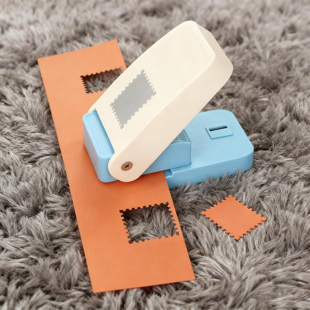 1X0.8Inch Rectangular Postage Stamp Puncher Rectangle Lever Action Stamp Punch