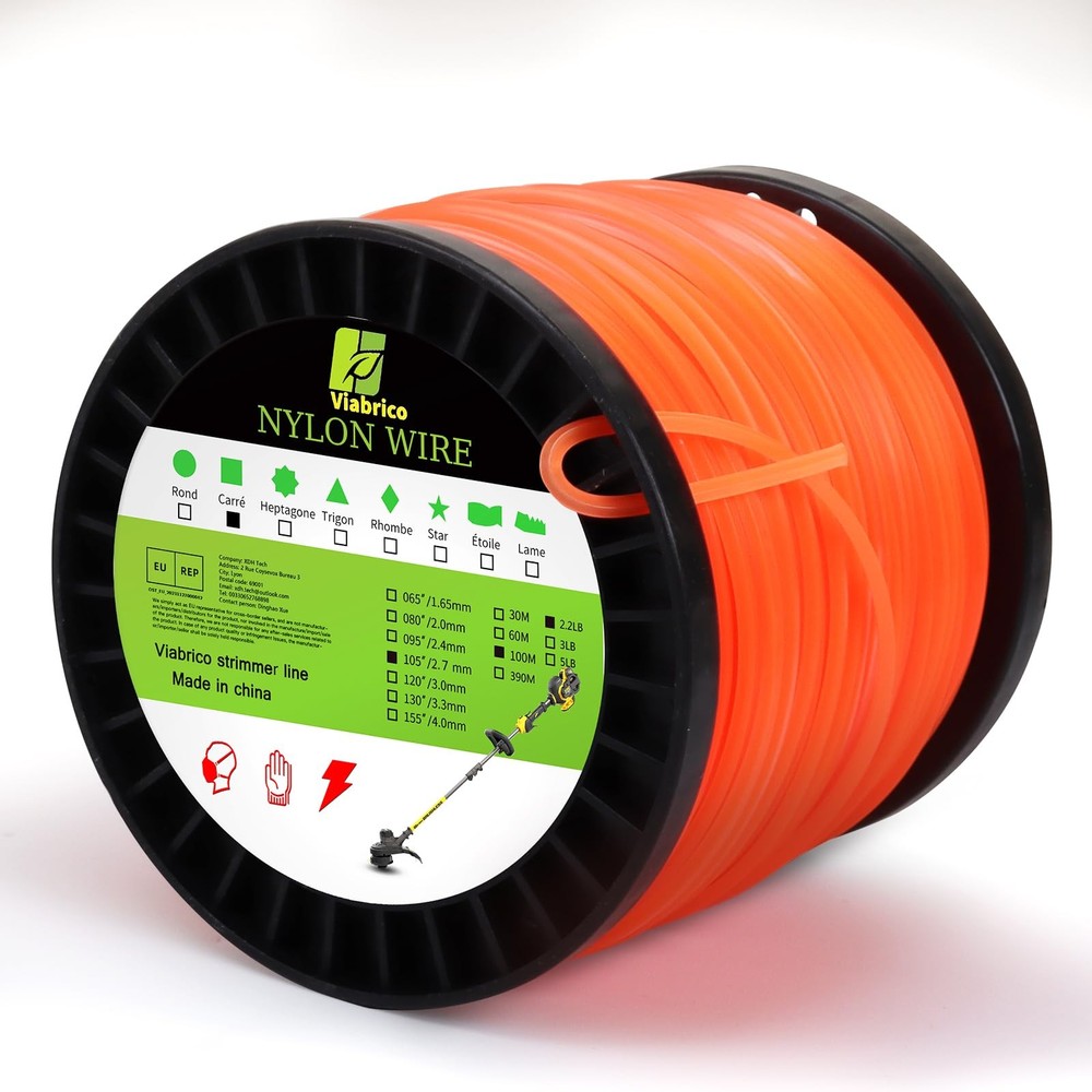 105 Trimmer Line Square Weed Wacker String .105Inchby330ft, Weed Eater String...