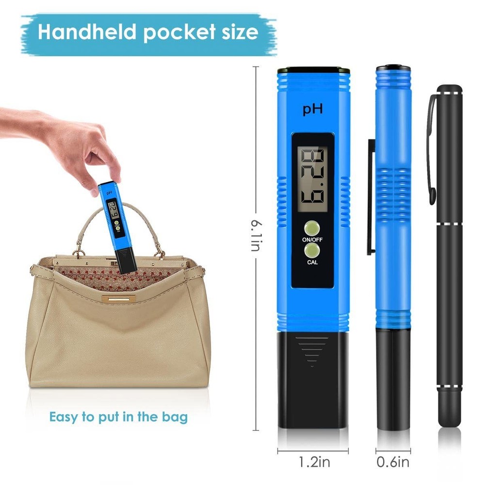 PH Meter for Water pH Tester Digital pH Pen, 0.01 High Accuracy pH Reader pH