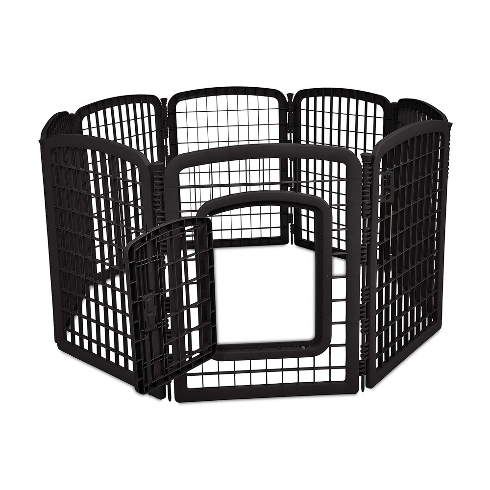 Amazon Basics 8-Panel Octagonal Plastic Pet Pen Fence Enclosure With Gate - 34 i