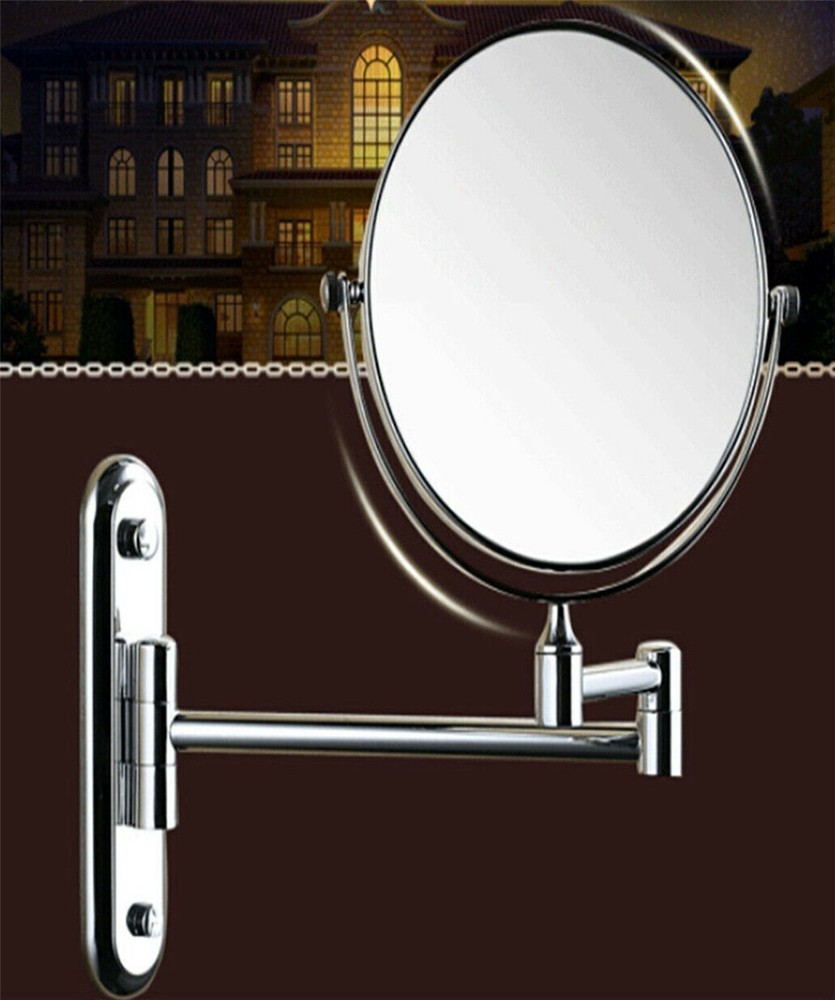 8" Extendable Wall Mounted Makeup Shaving Mirror Closeup Two Sides Home Bathroom