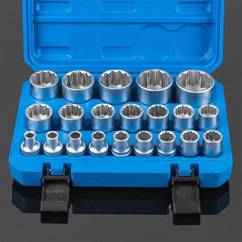 1/2 Outside Dodecagon Socket Wrench 12 Angle Toothed Socket Flower 21 Piece Set