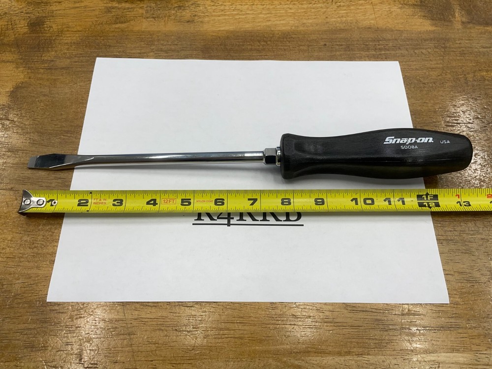 Snap-on Tools USA NEW BLACK Hard Handle 3/8" Flat Head Screwdriver SDD8A