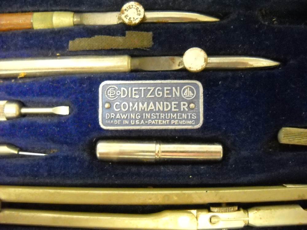 Vintage Dietzgen Commander Drafting Set Drawing Tools Owned By NASA Engineer