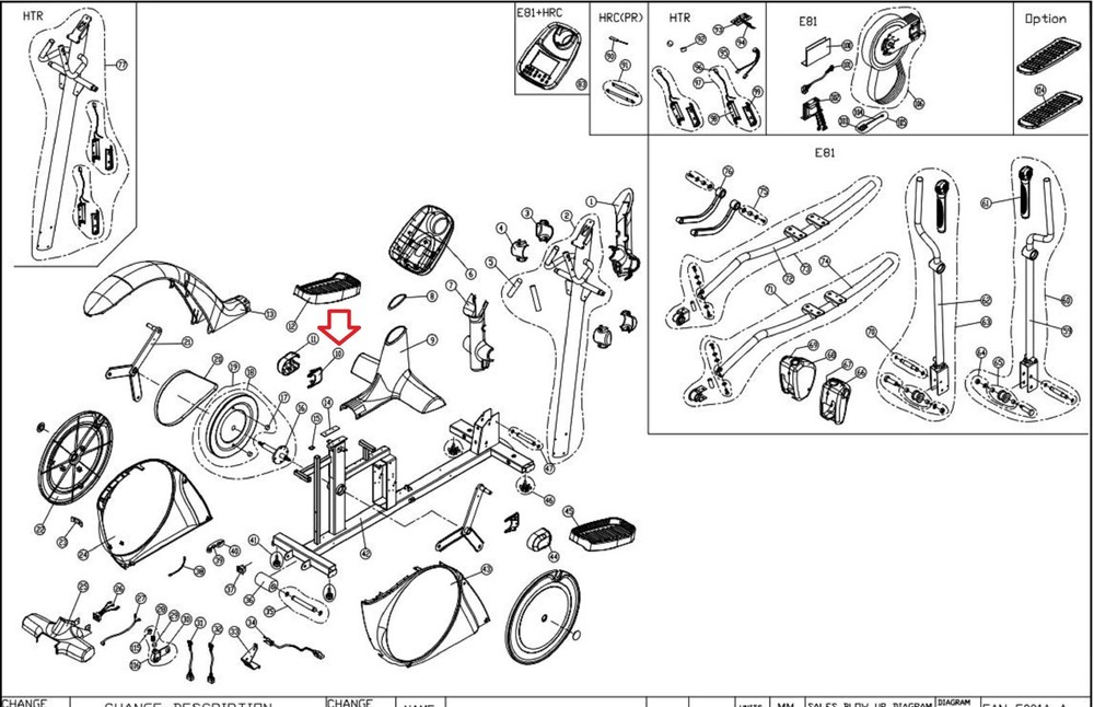 SportsArt E81 E80 Elliptical Inside Cover E80-10