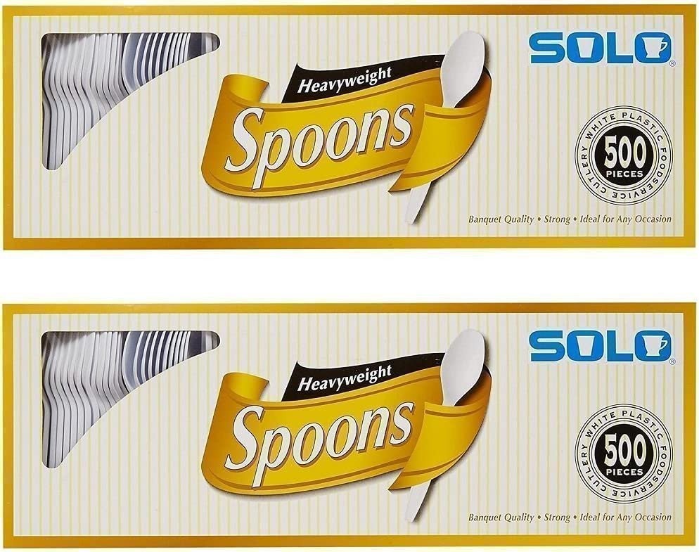 (2 Pack) Solo White Heavyweight Spoons, 500 Count
