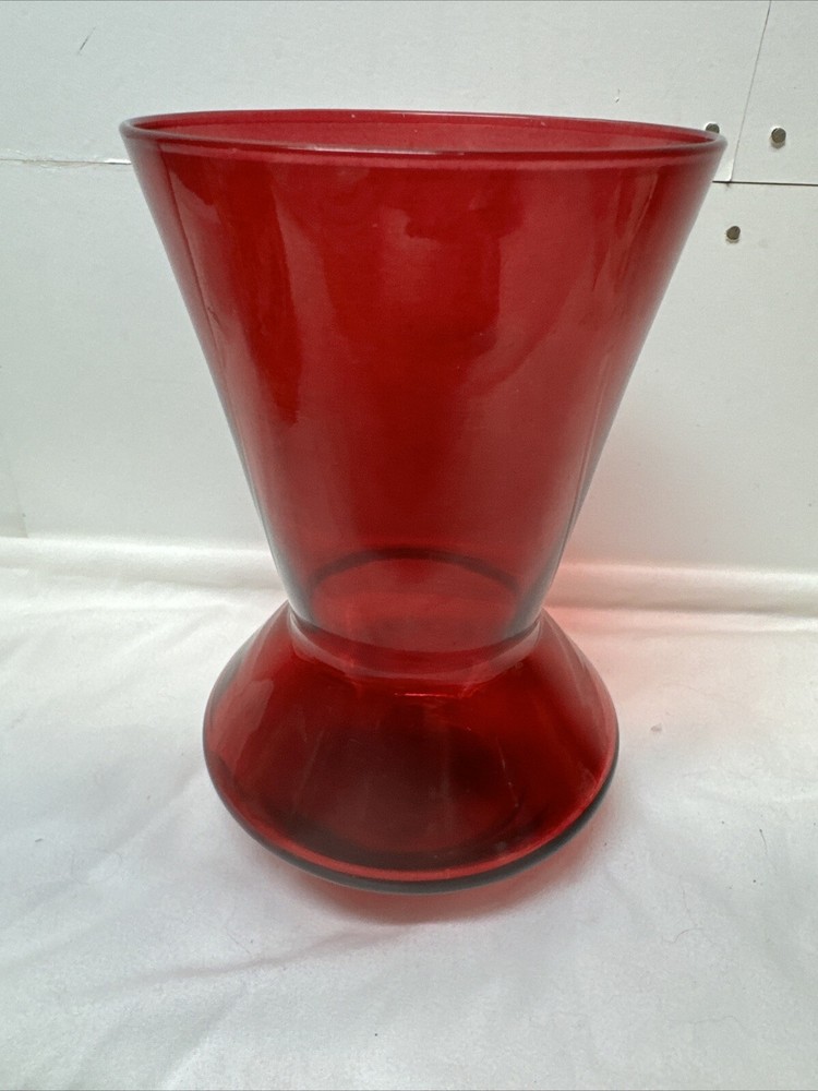 RUBY RED 6.5" GLASS VASE