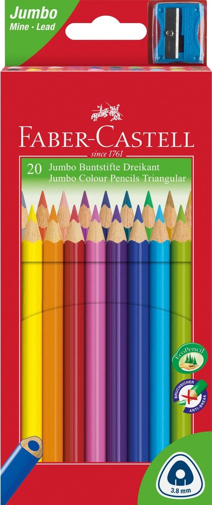 Junior Grip Colour Pencils Box 20 Triangular