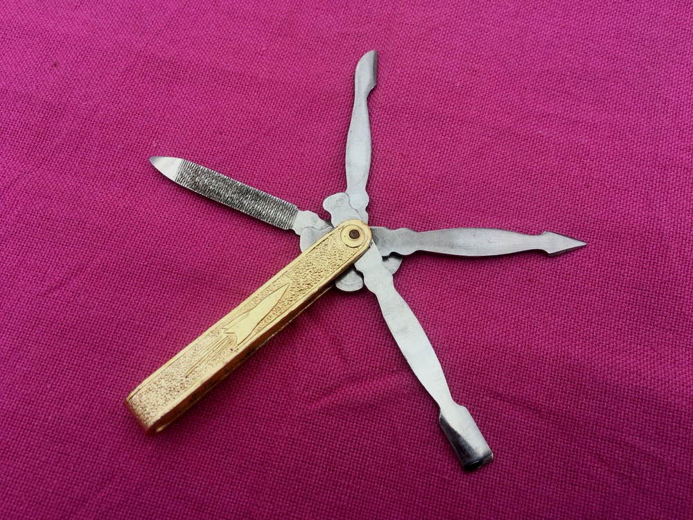 Vintage Manicure set Multitool 4 functions Space 1959 Rocket USSR