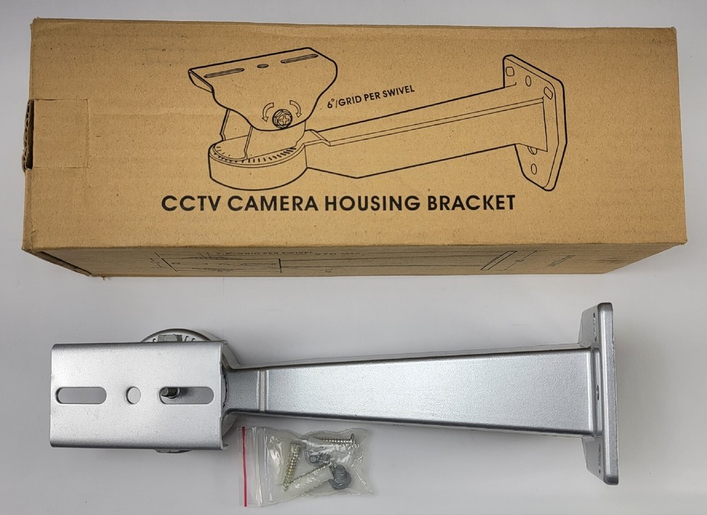 Universal CCTV Security Camera Housing Bracket  Enclosure Indoor/Outdoor Silver