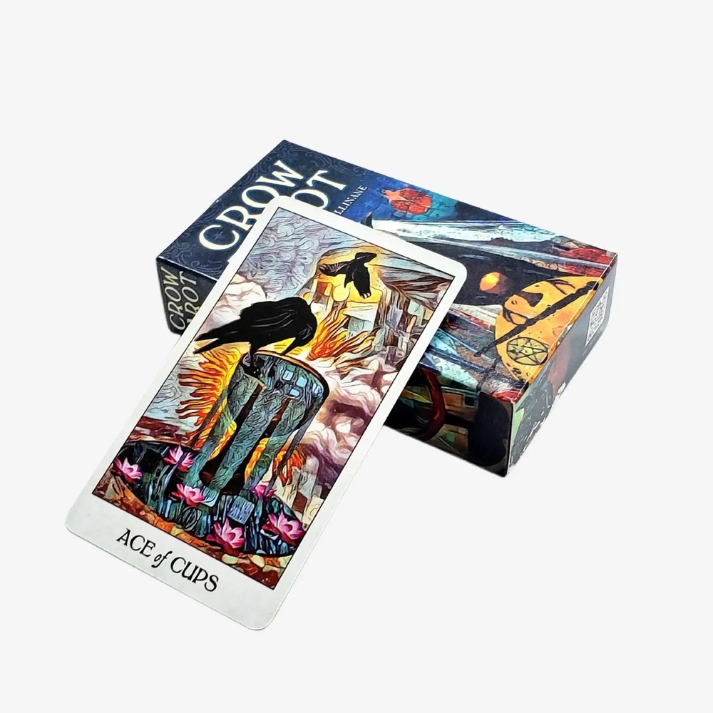 Crow Tarot Deck 78 Cards English Oracle Divination Set with PDF Guide
