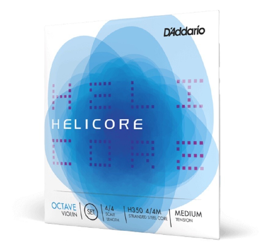 D'Addario Helicore Octave Violin String Set, 4/4 Scale, Medium Tension Strings