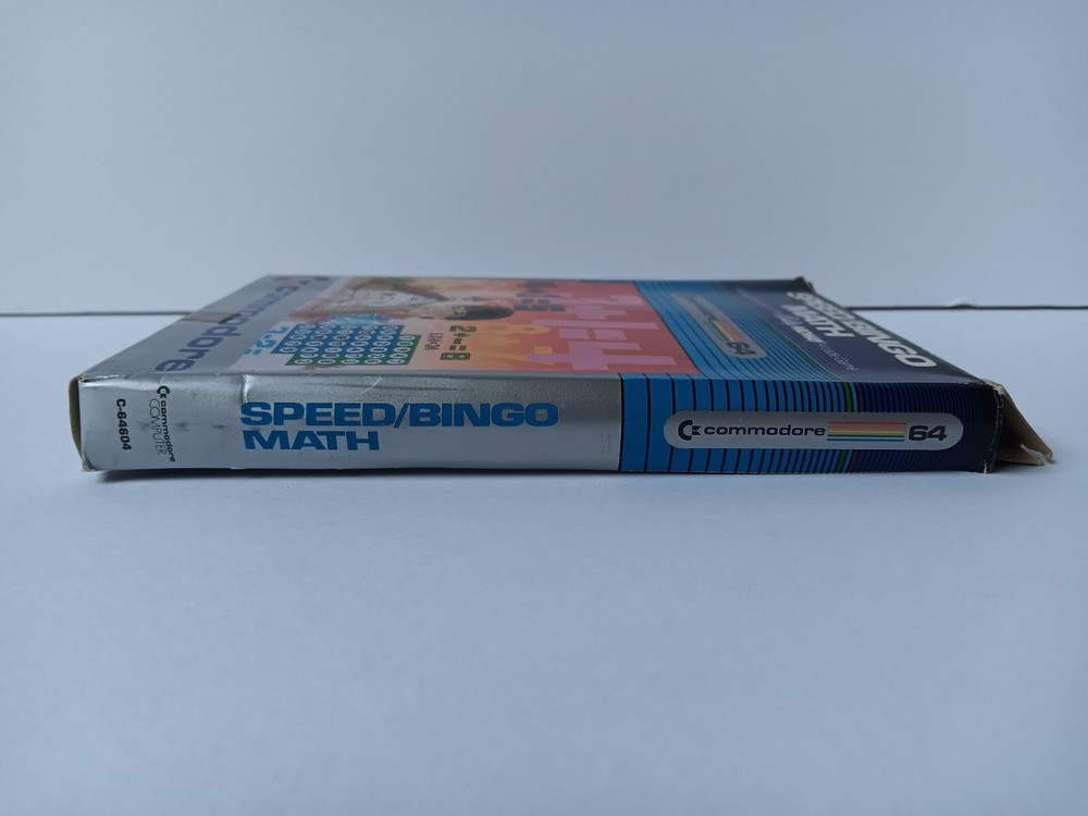 Commodore 64 Speed/Bingo Math Computer Game Cartridge Tested/Works Box Damage