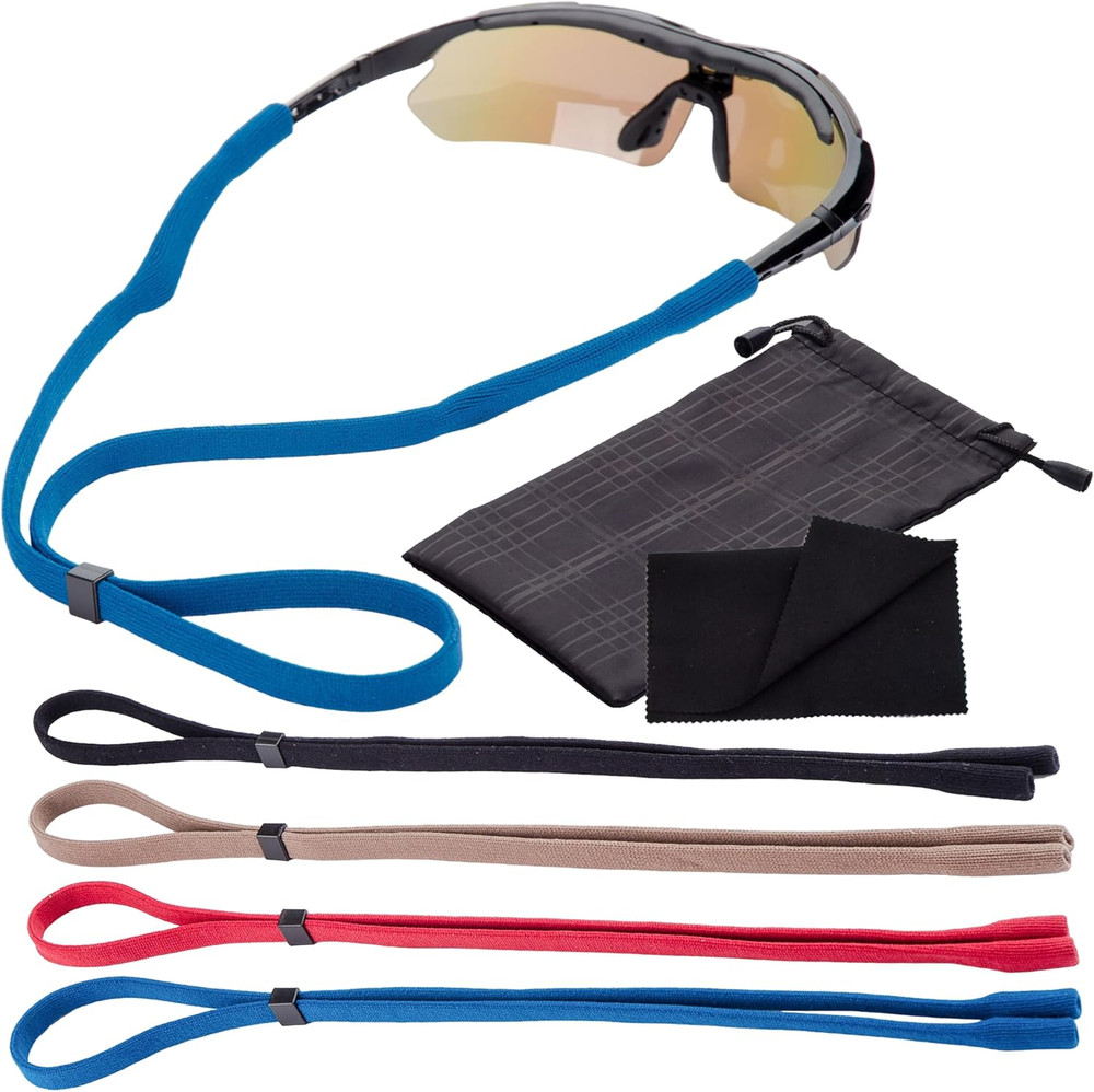 Glasses Strap 4 Pack Sunglasses Strap Adjustable Stretch Universal Fit for Ki...