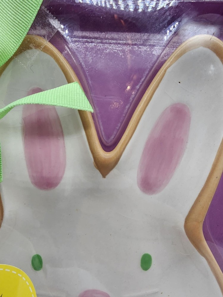 Hallmark Easter Bunny Shaped Plate "Happy Easter" Gift Boxed W/ Cookie Cutter