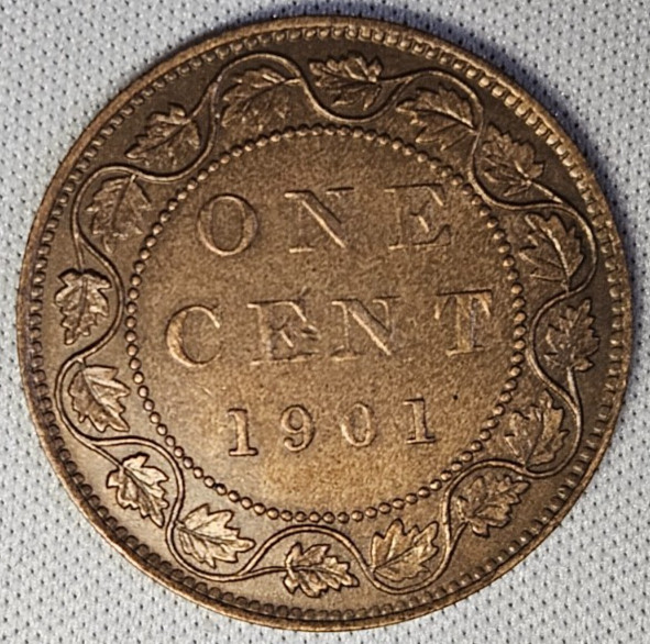 1901 Canada Large Cent 1 Cent Coin #AB714