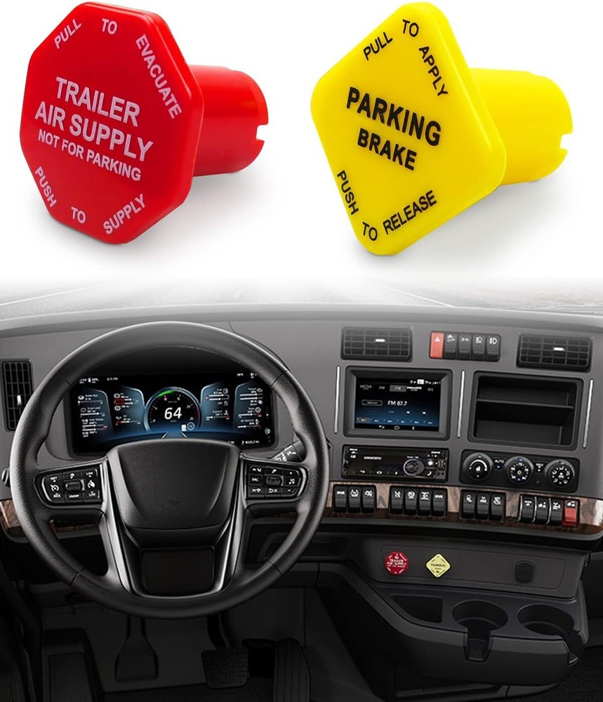 Parking and Air Brake Knobs for Semi Trucks Threaded Fit for Peterbilt Kenwor...