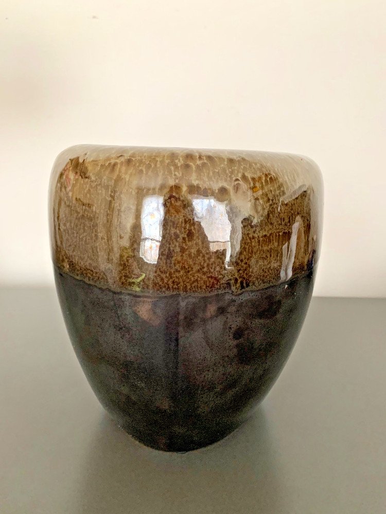 Handmade Studio Pottery Ceramic Planter | Fire Bowl – Drip Glaze – CA04 Marked