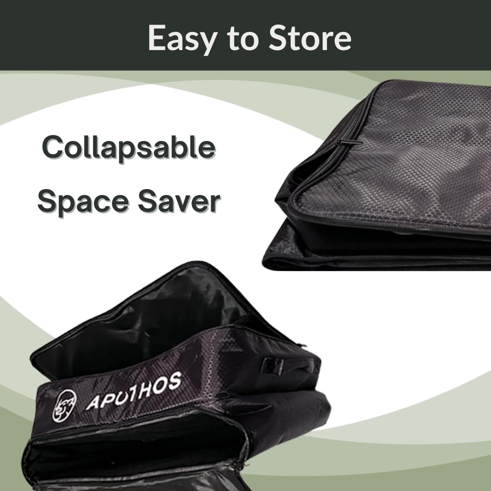 Apothos Golf Trunk 2 Level Storage Organizer, Compact, Collapsable, Black