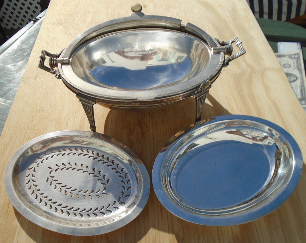 Breakfast Warmer Hallmarked Rolltop England Silverplate