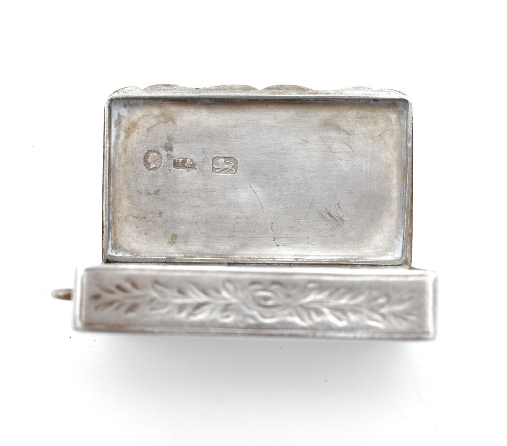 Antique Solid Silver Snuff Box Vesta Case Victorian 1863