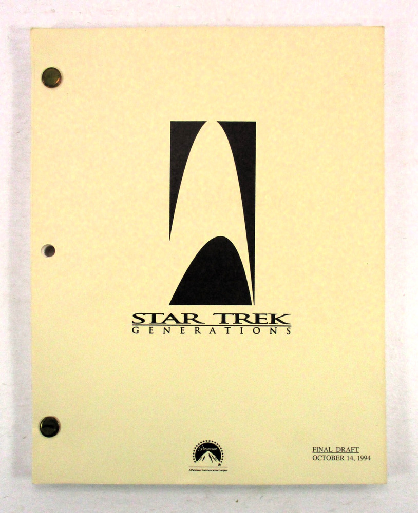 "Star Trek Generations" Final Draft Screenplay softcover Oct. 14, 1994 Paramount