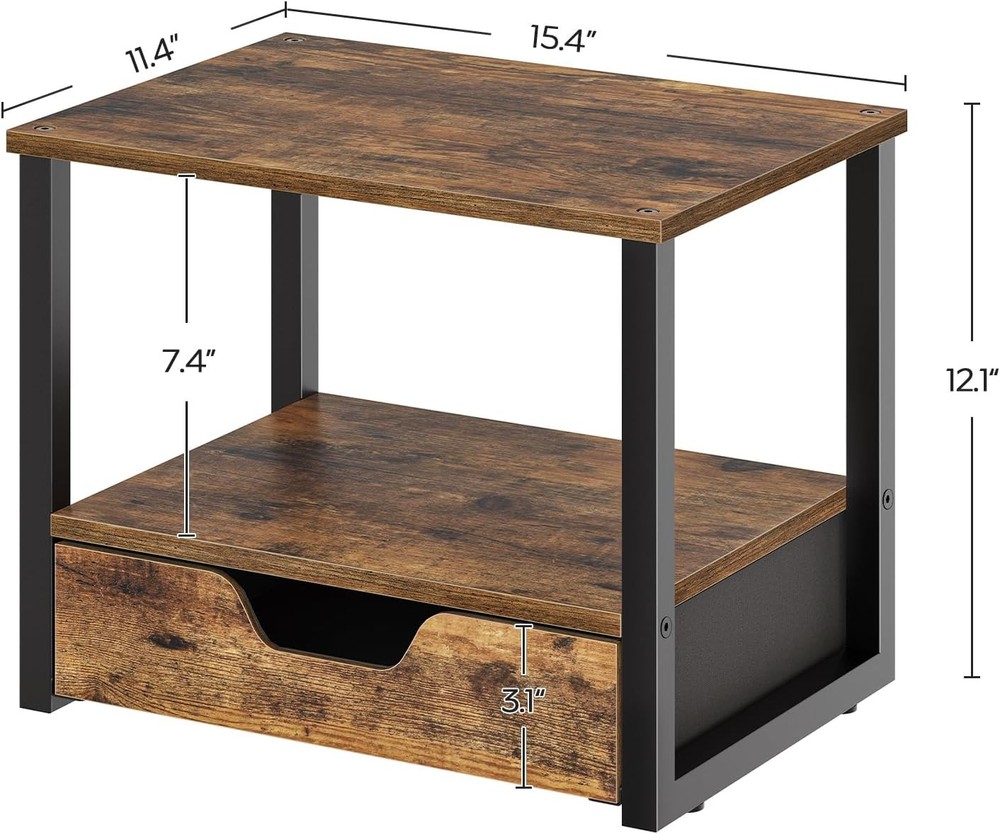 Desktop Printer Stand 2-Tier Printer Table W/ Non-Woven Drawer Multi-Purpose