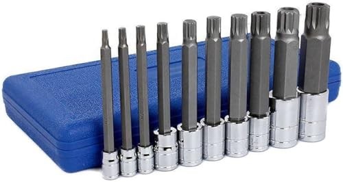 10054A XZN Triple Square Spline Bit Socket Set | Extra 10 Piece Extra-Long