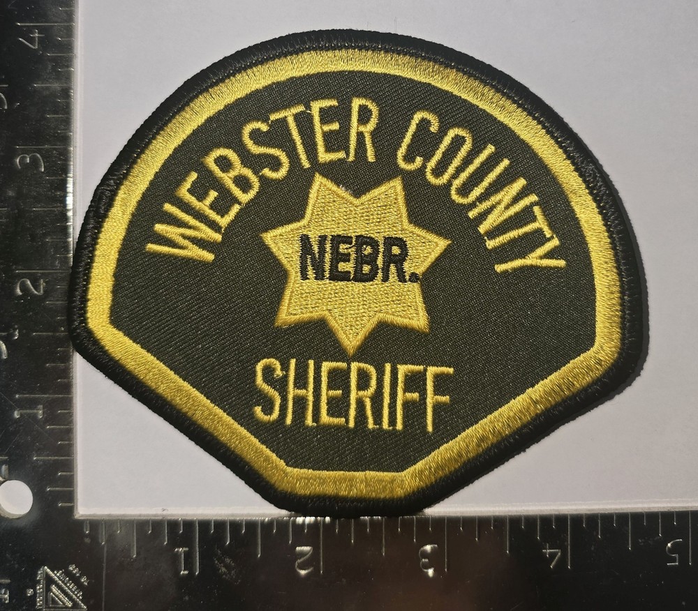 Webster County Sheriff Patch – Nebraska – Six‑Point Star Emblem – Black & Yellow