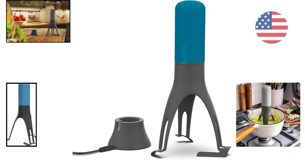 Effortless Cooking: Teal & Grey Automatic Stirrer with Timer & Dishwasher Safe
