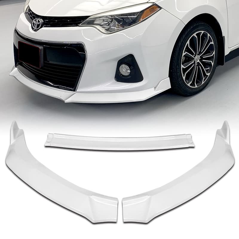 3PCS Front Lip Kit for 2014-2016 Corolla Type-S GT-Style Painted White