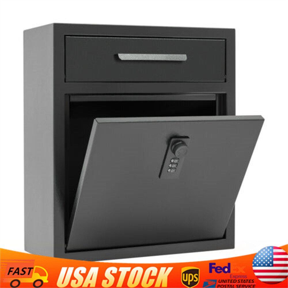 Mail Box Heavy Duty Mailbox Postal Box Security Cast Wall Mount Locking Mailbox