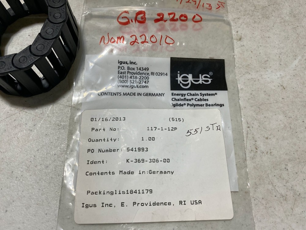 igus Plastic E-Chain Cable Carrier E-Z Chain Approx 24" Long + extras