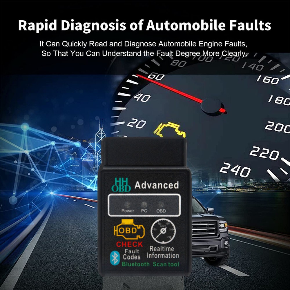 2022 For PC Android iOS OBD2 Car Bluetooth Scanner Code Reader ELM 327 Read