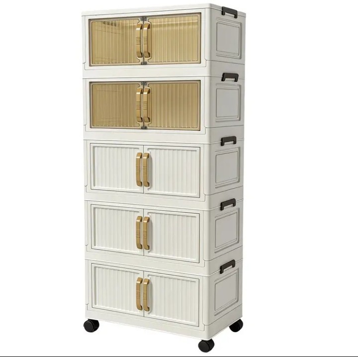Multi-Functional Foldable Storage Cabinet, with 5-Tier Large Capacity,...