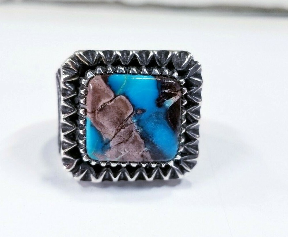 HANDCRAFTED HALLMARK BL 925 RING - SZ 13